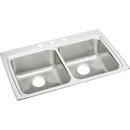 33 in. Drop-in Stainless Steel Double Bowl Kitchen Sink in Lustrous Satin