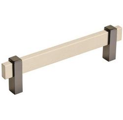 5-1/16 in. Center-to-Center Cabinet Pull in Silver Champagne/Black Nickel