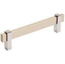 5-1/16 in. Center-to-Center Cabinet Pull in Silver Champagne/Polished Chrome