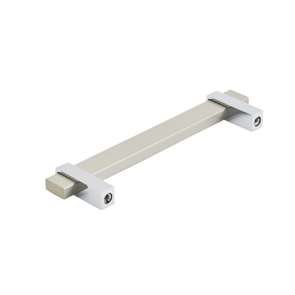 MULINO 5-1/16 IN (128 MM) CENTER-TO-CENTER SILVER CHAMPAGNE/POLISHED CHROME CABINET PULL 
