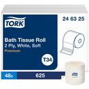 Bath Tissue Roll, 2-Ply 625-Sheets, White (Case of 48)