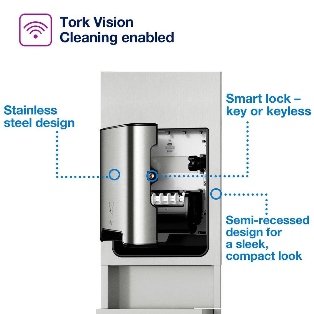 Tork Stainless Paper Hand Towel Roll Dispenser Recessed, H1 System 