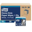 Tork White Heavy-Duty Paper Wiper 1/4 Fold, 1-Ply 56-Sheets, White 