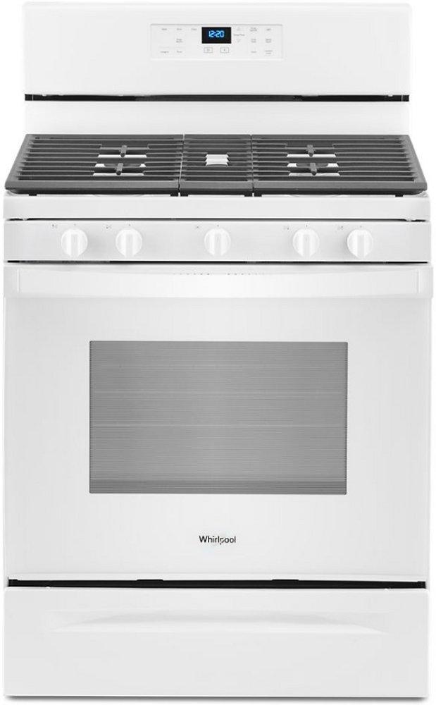 Whirlpool Heritage White 29-7/8 in. Gas 5-Burner Sealed Freestanding Range 