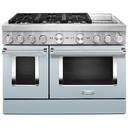 KitchenAid Misty Blue 47-7/8 in. Gas 6-Burner Sealed Freestanding Range 