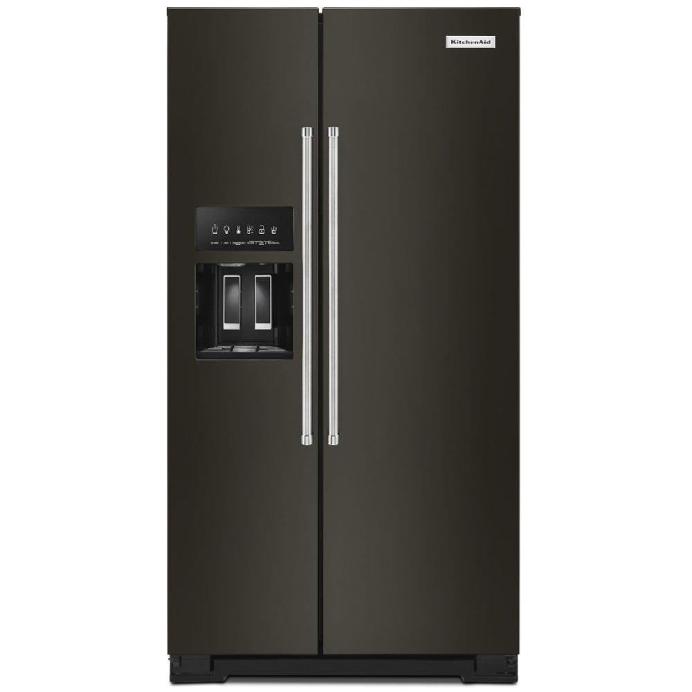 KitchenAid PrintShield&trade; Black Stainless Steel 35-3/4 in. 19.8 cu. ft. Counter Depth, Side-By-Side Refrigerator 