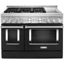 KitchenAid Imperial Black 47-7/8 in. Gas 6-Burner Sealed Freestanding Range 