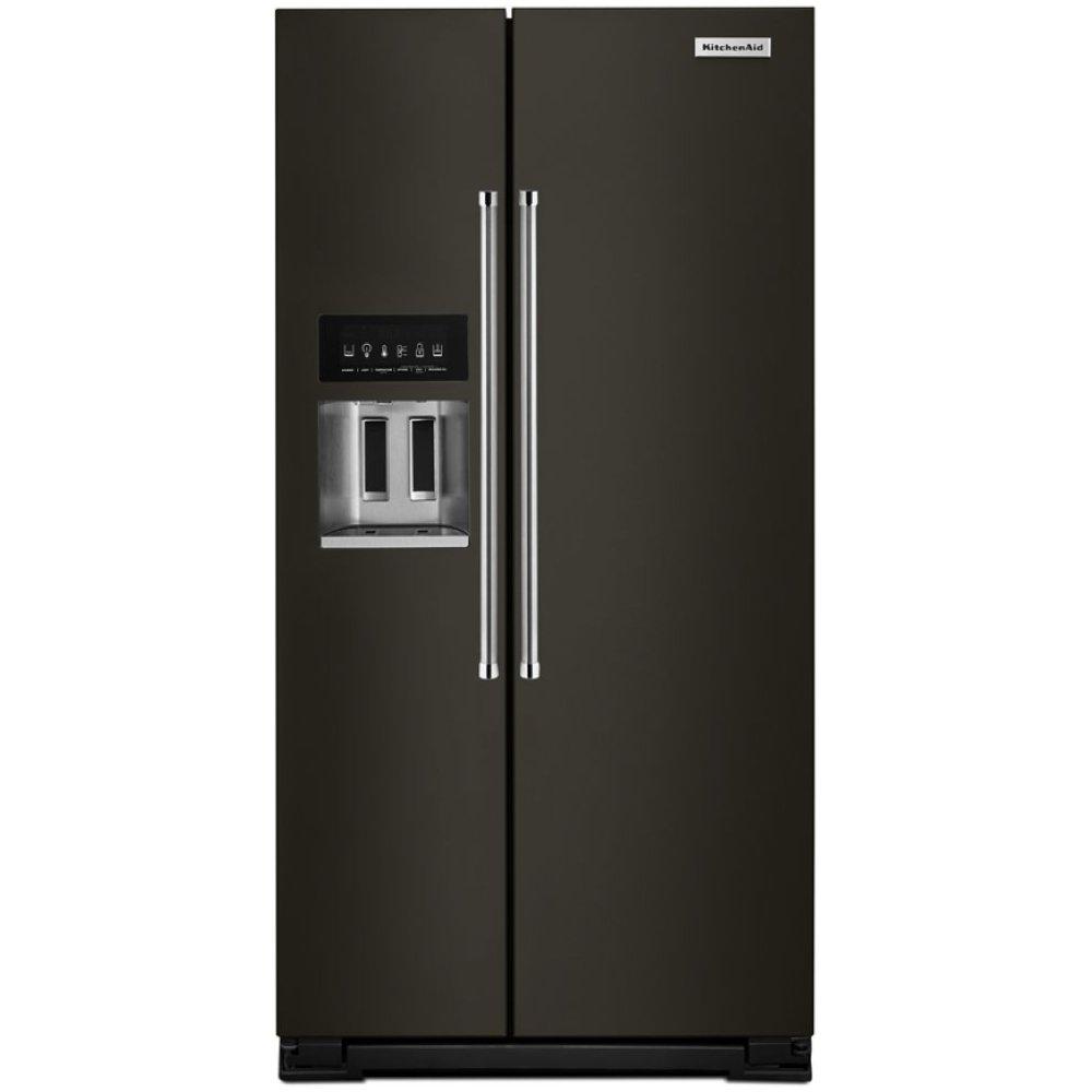 KitchenAid PrintShield&trade; Black Stainless Steel 35-1/2 in. 24.8 cu. ft. Side-By-Side Refrigerator 