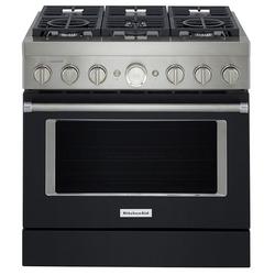 35-7/8 in. Gas 6-Burner Sealed Freestanding Range in Imperial Black