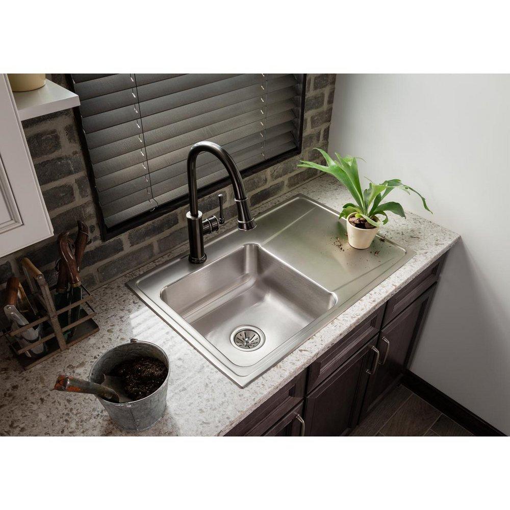 Elkay Lustrous Satin 33 x 22 in. Stainless Steel Single Bowl Drop-in Kitchen Sink in Lustrous Satin 