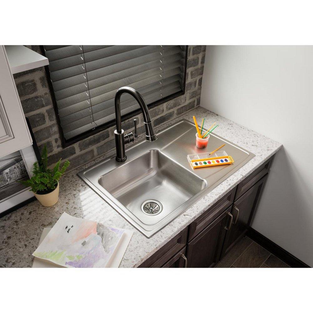 Elkay Lustrous Satin 33 x 22 in. Stainless Steel Single Bowl Drop-in Kitchen Sink in Lustrous Satin 