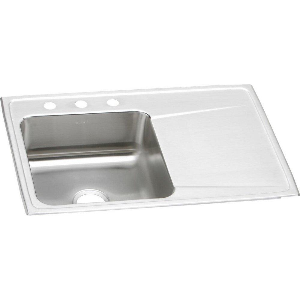 Elkay Lustrous Satin 43 X 22 0 Hole Single Band Kitchen SINK With Drain Braided Stainless Steel 