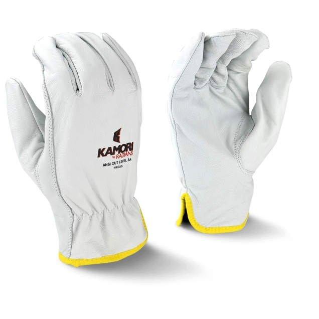 Radians White Cut Level A5 Goatskin Leather Gloves in White 