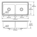 Elkay Lustrous Satin 43 x 22 in. Stainless Steel Double Bowl Drop-in Kitchen Sink in Lustrous Satin 