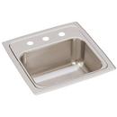 Elkay Lustrous Satin 15 x 15 in. 3 Hole Drop-in Stainless Steel Bar Sink 