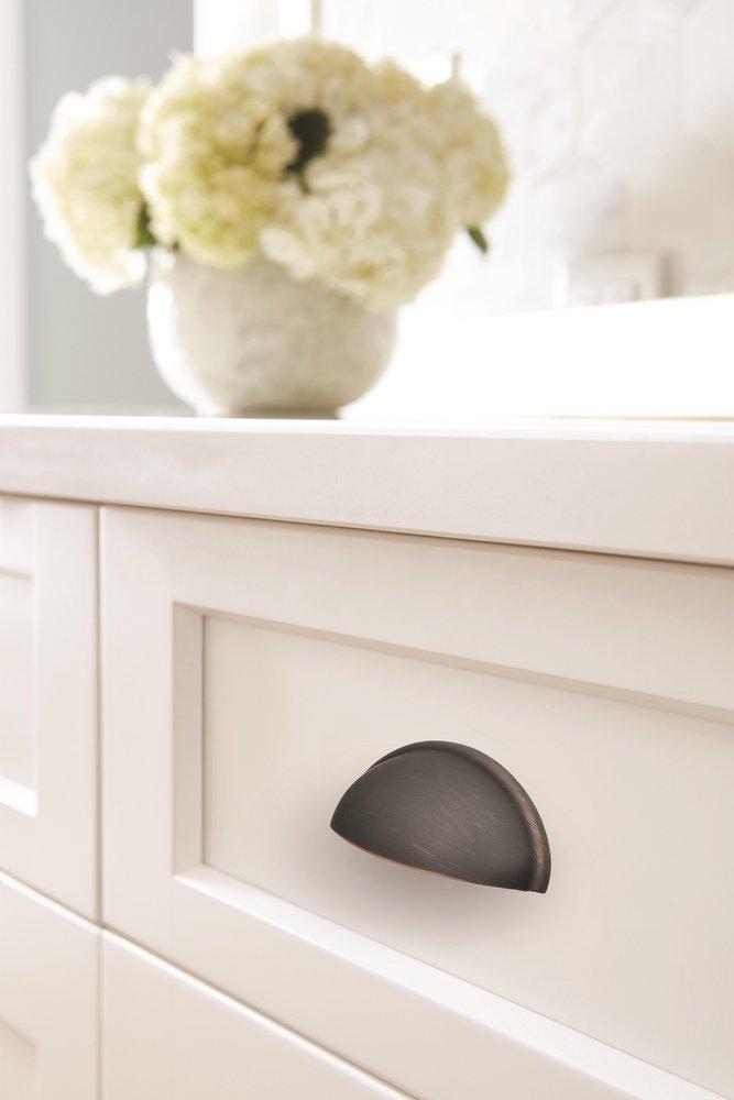 Amerock Oil Rubbed Bronze 3 in. Center-to-Center Cup Pull 