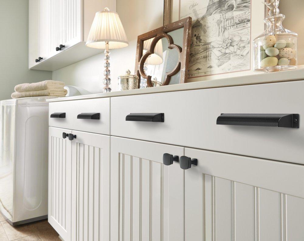 Allison Value Hardware 1-1/4 in (32 mm) Length Matte Black Cabinet Knob 