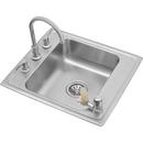 Elkay Lustrous Highlighted Satin 1-Bowl Topmount Classroom Sink Combination 