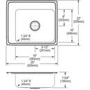 Elkay Lustrous Satin 22 x 22 in. Stainless Steel Single Bowl Drop-in Kitchen Sink in Lustrous Satin 