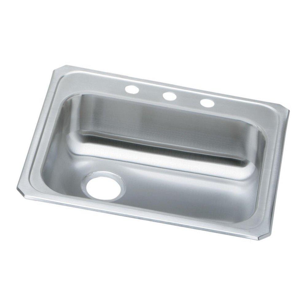 Elkay Brushed Satin 25 x 21-1/4 in. Stainless Steel Single Bowl Drop-in Kitchen Sink in Brushed Satin 