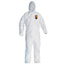 L Size Fabric Coverall with Hood in White