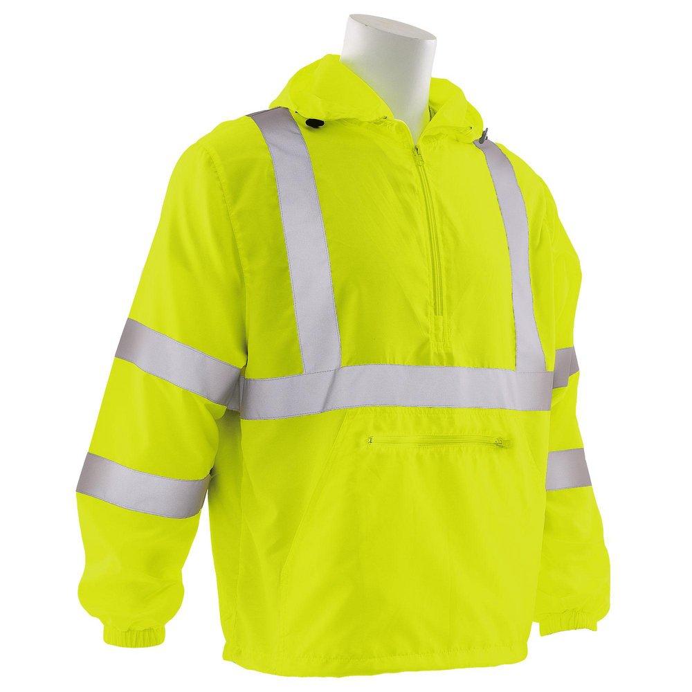 ERB Safety Hi-Viz Lime Polyester Pongee Windbreaker with Hood in Hi-Viz Lime 
