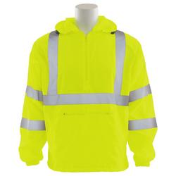 XXL Size Polyester Pongee Windbreaker with Hood in Hi-Viz Lime