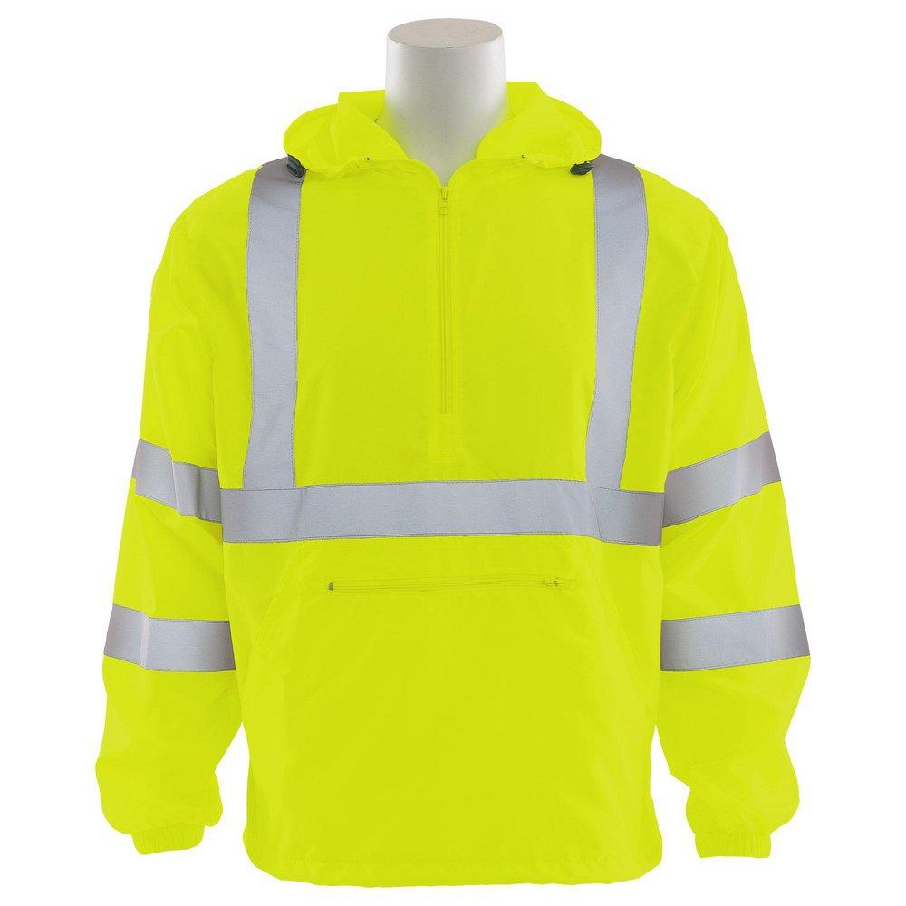 ERB Safety Hi-Viz Lime Polyester Pongee Windbreaker with Hood in Hi-Viz Lime 