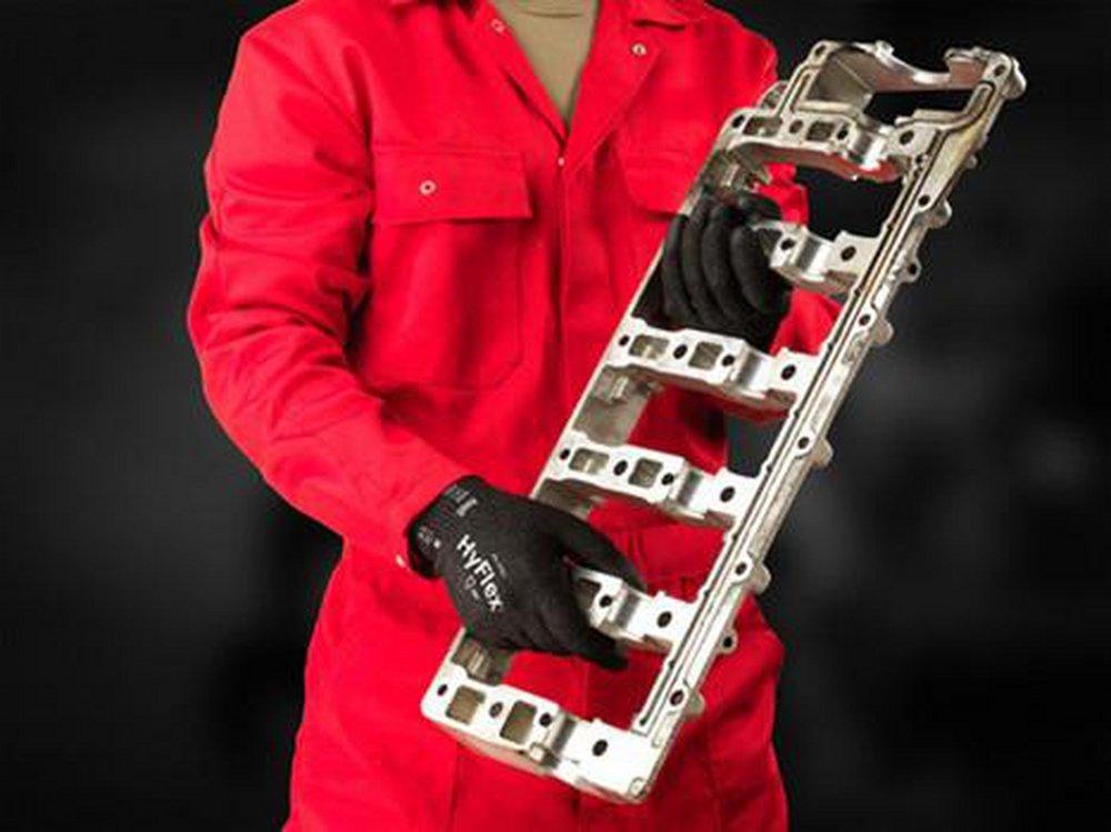 Ansell Occupational Healthcare Black Polyurethane Coated Fiberglass, Plastic and Spandex Reusable Safety Gloves in Black (Pack of 12) 