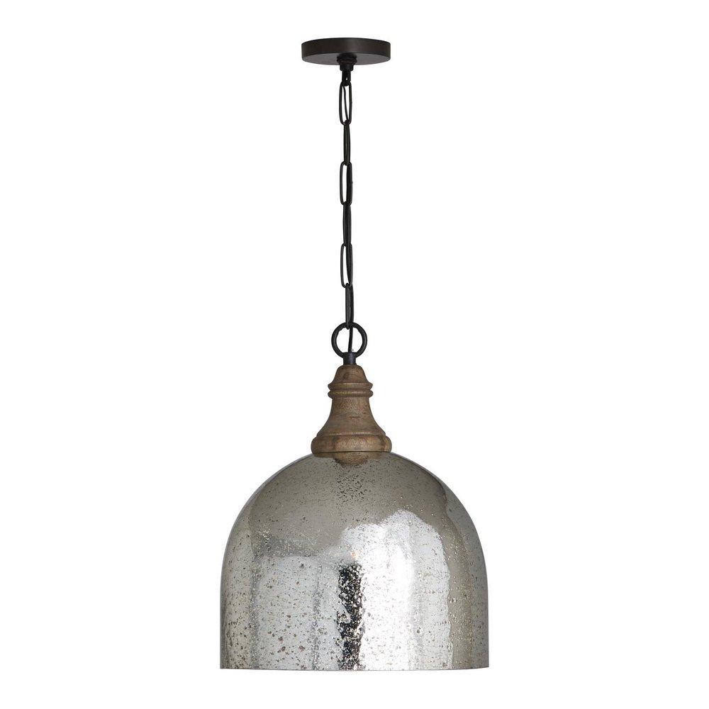 Capital Lighting Grey Wash/Dark Pewter 100W 1-Light Medium E-26 Incandescent Pendant 