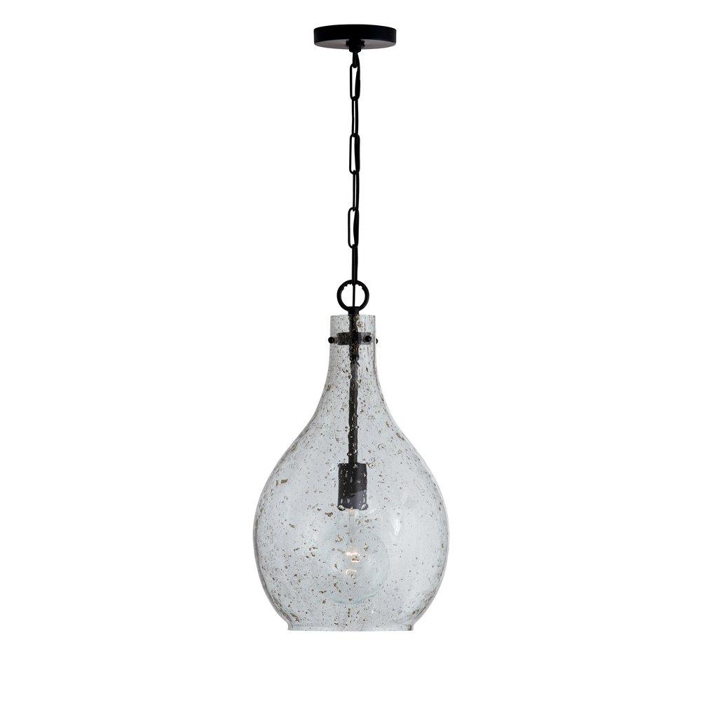 Capital Lighting Matte Black 100W 1-Light Medium E-26 Incandescent Pendant 