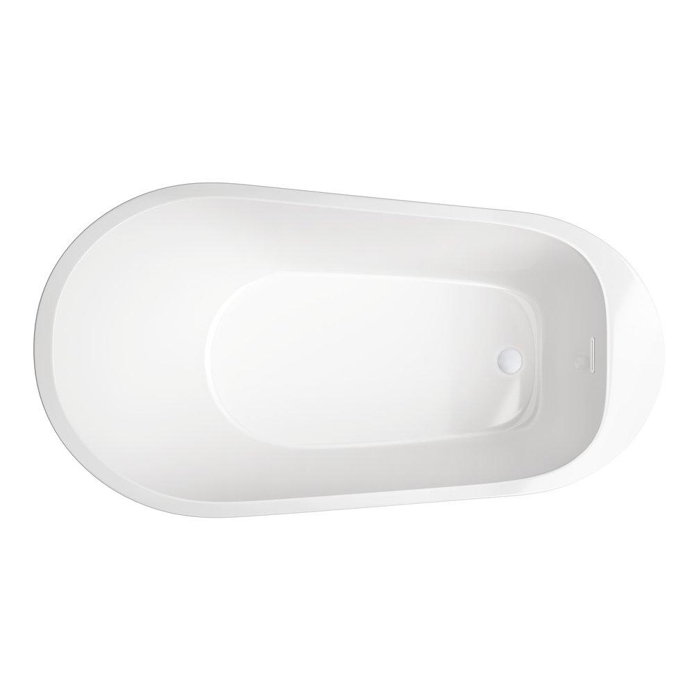 PROFLO&reg; White 59 x 32 in. Freestanding Bathtub with End Drain 