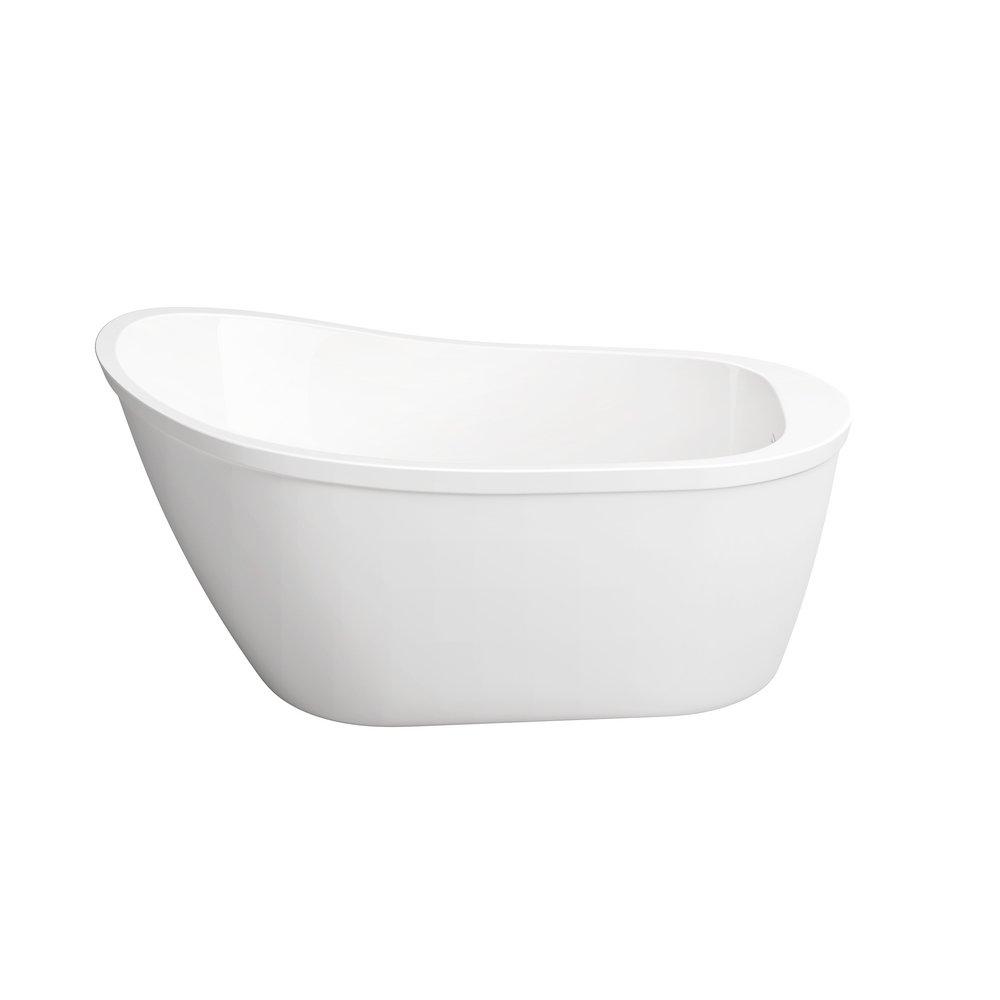 PROFLO&reg; White 59 x 32 in. Freestanding Bathtub with End Drain 