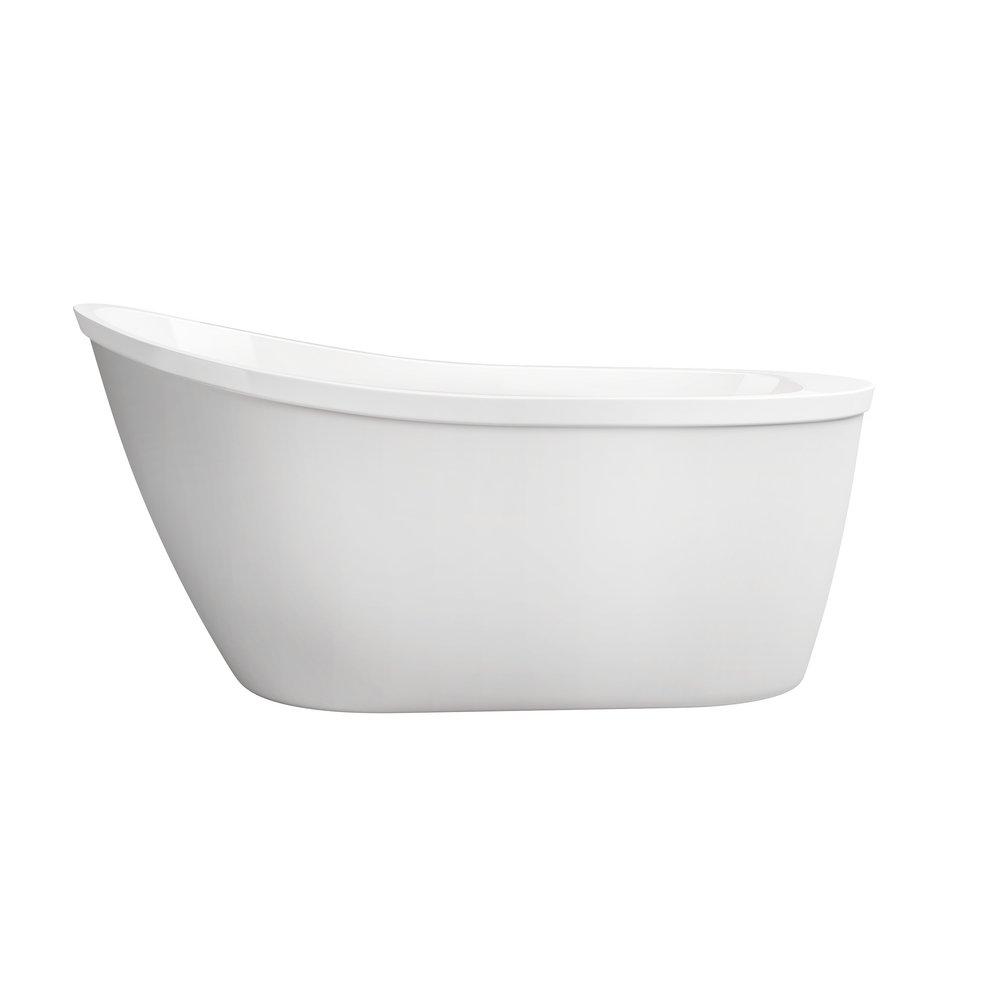PROFLO&reg; White 59 x 32 in. Freestanding Bathtub with End Drain 