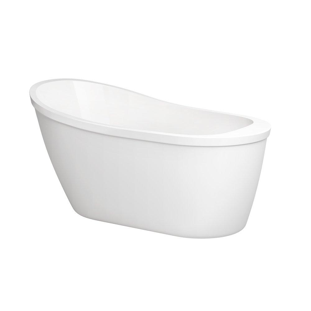 PROFLO&reg; White 59 x 32 in. Freestanding Bathtub with End Drain 