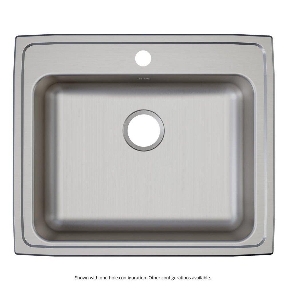 Elkay Lustrous Satin 25 x 21-1/4 in. Stainless Steel Single Bowl Drop-in Kitchen Sink in Lustrous Satin 