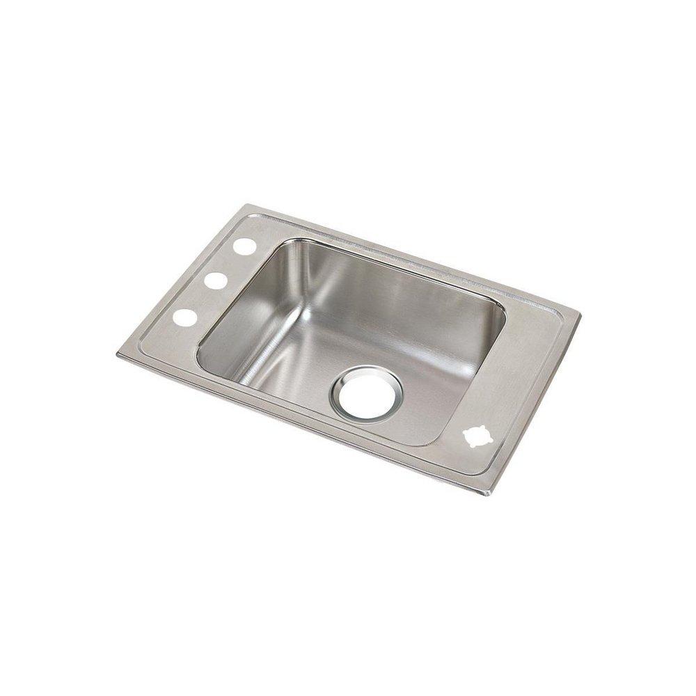 Elkay Lustrous Highlighted Satin 1-Basin Topmount Utility Sink Bowl 