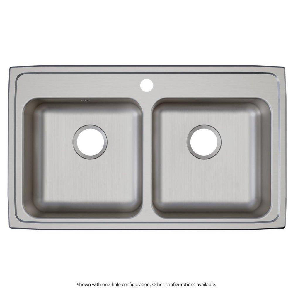 Elkay Lustrous Satin 33 x 19-1/2 in. Stainless Steel Double Bowl Drop-in Kitchen Sink in Lustrous Satin 
