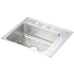 4-Hole 1-Bowl Topmount Classroom Sink in Lustrous Highlighted Satin