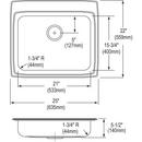 Elkay Lustrous Satin 25 x 22 in. Stainless Steel Single Bowl Drop-in Kitchen Sink in Lustrous Satin 