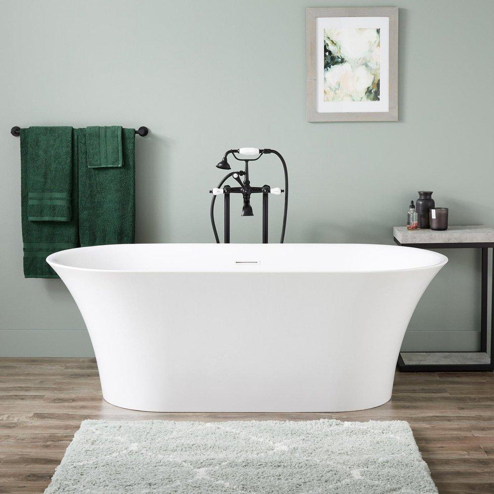 Signature Hardware White 67 x 31 in. Freestanding Bathtub 