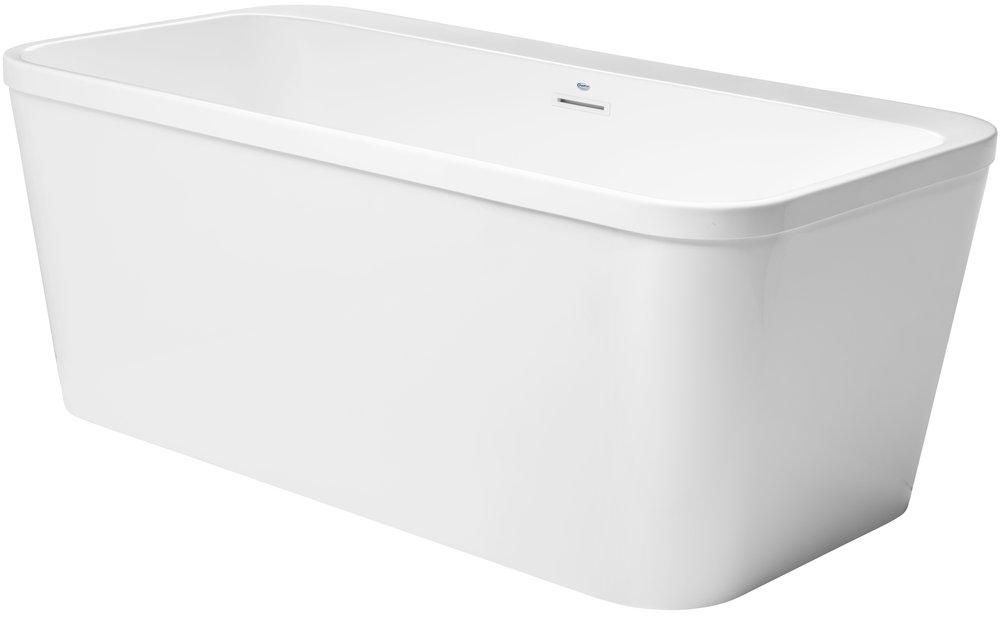 PROFLO® White 59 x 33 in. Freestanding Bathtub with Center Drain 