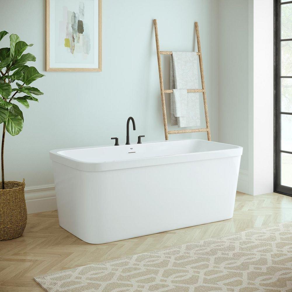 PROFLO&reg; White 59 x 33 in. Freestanding Bathtub with Center Drain 