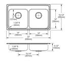 Elkay Lustrous Satin 33 x 19-1/2 in. Stainless Steel Double Bowl Drop-in Kitchen Sink in Lustrous Satin 