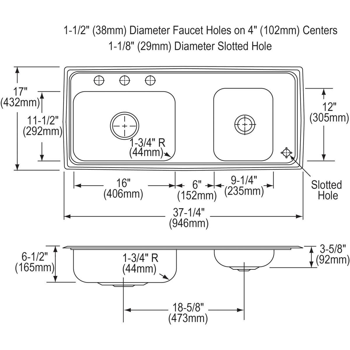 Elkay Lustrous Satin 17 x 22 in. Stainless Steel Single Bowl Drop-in Kitchen Sink in Lustrous Satin 