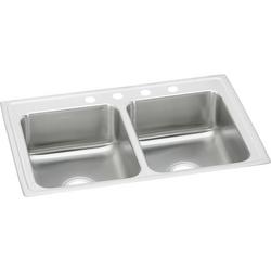29 in. Drop-in Stainless Steel Double Bowl Kitchen Sink in Lustrous Satin