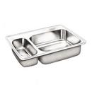 3-Hole 2-Bowl Self-Rimming and Drop-In Kitchen Sink with Center Drain in Elite Satin