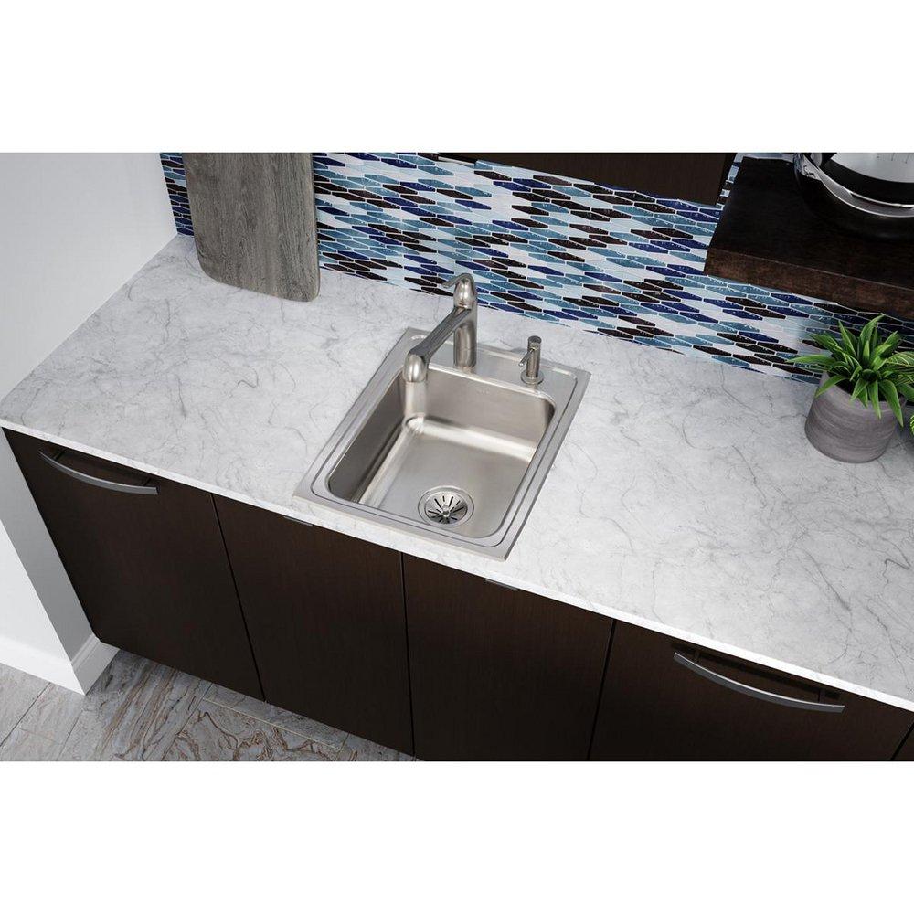 Elkay Lustrous Satin 17 x 22 in. Stainless Steel Single Bowl Drop-in Kitchen Sink in Lustrous Satin 