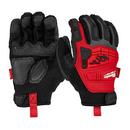 L Size Impact Demolition Gloves in Black and Red