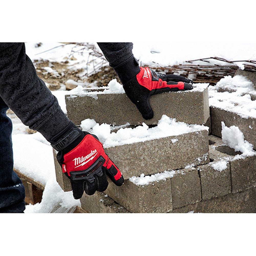 Milwaukee&reg; Black Polyester Winter Demolition Gloves in Black and Red 